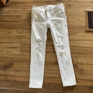 American eagle white ripped jeans